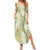 Vintage Puakenikeni and Maile Lei Family Matching Summer Maxi Dress and Hawaiian Shirt Hawaiian Style Tribal Tapa Double Strand Lei