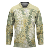 Vintage Puakenikeni and Maile Lei Hockey Jersey Hawaiian Style Tribal Tapa Double Strand Lei - Polynesian Pride