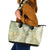 Vintage Puakenikeni and Maile Lei Leather Tote Bag Hawaiian Style Tribal Tapa Double Strand Lei