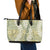 Vintage Puakenikeni and Maile Lei Leather Tote Bag Hawaiian Style Tribal Tapa Double Strand Lei