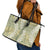 Vintage Puakenikeni and Maile Lei Leather Tote Bag Hawaiian Style Tribal Tapa Double Strand Lei