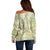 Vintage Puakenikeni and Maile Lei Off Shoulder Sweater Hawaiian Style Tribal Tapa Double Strand Lei