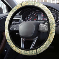Vintage Puakenikeni and Maile Lei Steering Wheel Cover Hawaiian Style Tribal Tapa Double Strand Lei