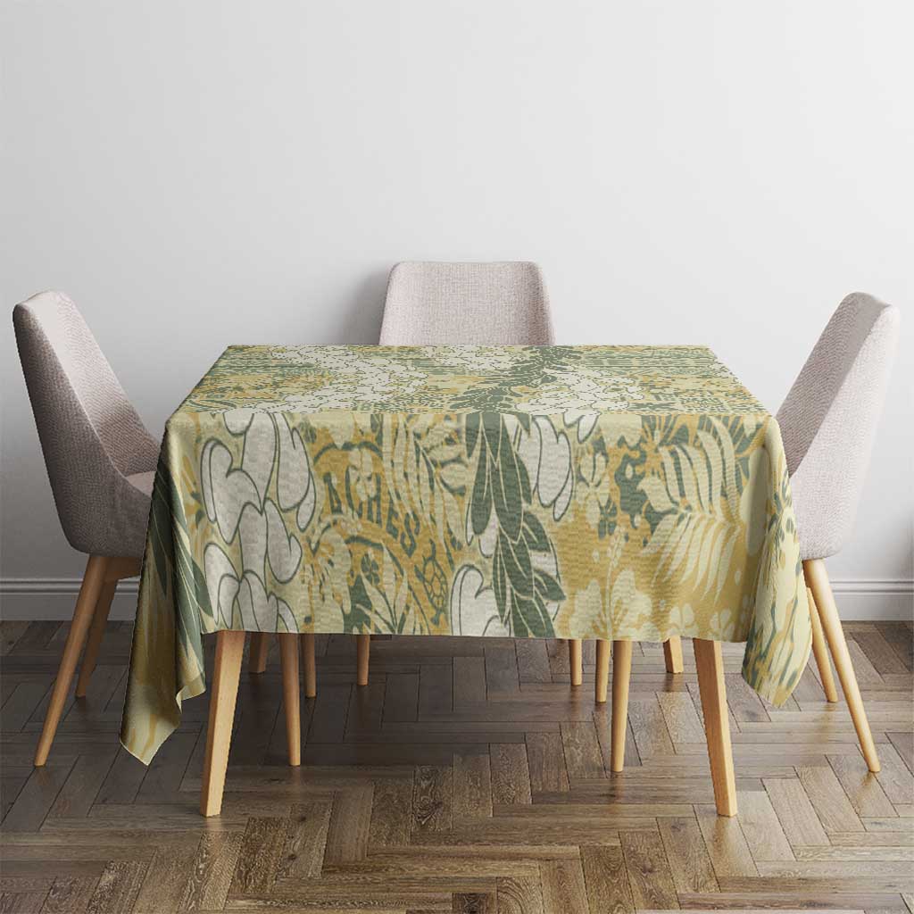 Vintage Puakenikeni and Maile Lei Tablecloth Hawaiian Style Tribal Tapa Double Strand Lei