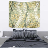 Vintage Puakenikeni and Maile Lei Tapestry Hawaiian Style Tribal Tapa Double Strand Lei