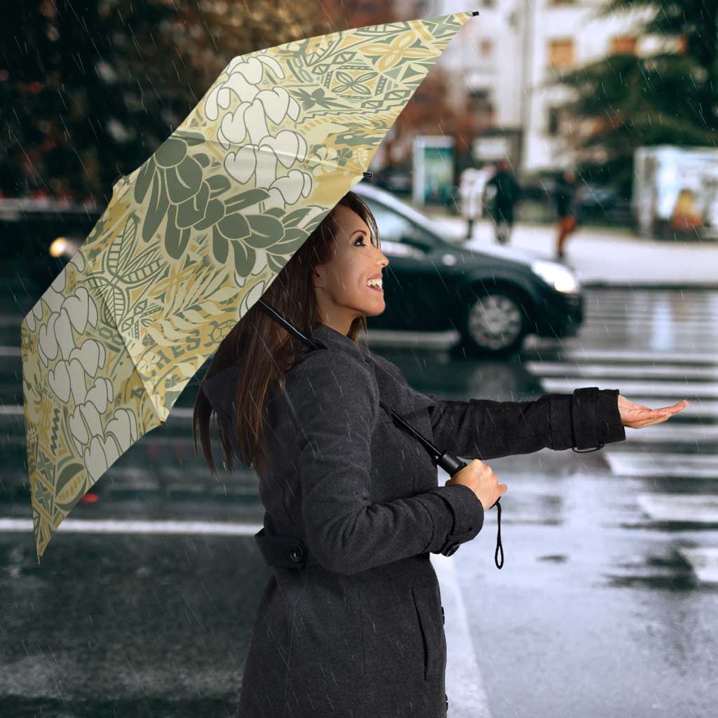 Vintage Puakenikeni and Maile Lei Umbrella Hawaiian Style Tribal Tapa Double Strand Lei - Polynesian Pride