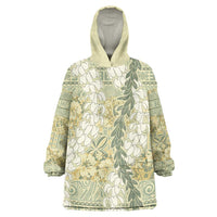 Vintage Puakenikeni and Maile Lei Wearable Blanket Hoodie Hawaiian Style Tribal Tapa Double Strand Lei