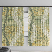 Vintage Puakenikeni and Maile Lei Window Curtain Hawaiian Style Tribal Tapa Double Strand Lei