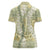 Vintage Puakenikeni and Maile Lei Women Polo Shirt Hawaiian Style Tribal Tapa Double Strand Lei