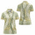 Vintage Puakenikeni and Maile Lei Women Polo Shirt Hawaiian Style Tribal Tapa Double Strand Lei