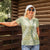 Vintage Puakenikeni and Maile Lei Women Polo Shirt Hawaiian Style Tribal Tapa Double Strand Lei