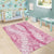Pink Puakenikeni and Maile Lei Area Rug Hawaiian Style Tribal Tapa Double Strand Lei