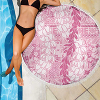 Pink Puakenikeni and Maile Lei Beach Blanket Hawaiian Style Tribal Tapa Double Strand Lei