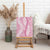 Pink Puakenikeni and Maile Lei Canvas Wall Art Hawaiian Style Tribal Tapa Double Strand Lei