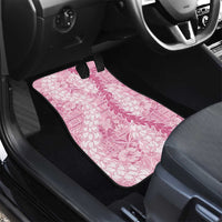 Pink Puakenikeni and Maile Lei Car Mats Hawaiian Style Tribal Tapa Double Strand Lei