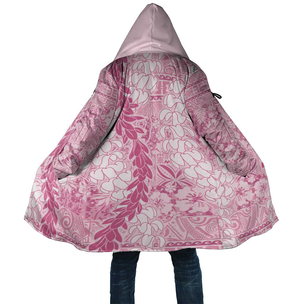 Pink Puakenikeni and Maile Lei Cloak Hawaiian Style Tribal Tapa Double Strand Lei - Polynesian Pride