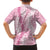 Pink Puakenikeni and Maile Lei Family Matching Off Shoulder Short Dress and Hawaiian Shirt Hawaiian Style Tribal Tapa Double Strand Lei