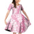 Pink Puakenikeni and Maile Lei Family Matching Off Shoulder Short Dress and Hawaiian Shirt Hawaiian Style Tribal Tapa Double Strand Lei