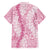 Pink Puakenikeni and Maile Lei Family Matching Off Shoulder Short Dress and Hawaiian Shirt Hawaiian Style Tribal Tapa Double Strand Lei