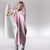 Pink Puakenikeni and Maile Lei Hooded Blanket Hawaiian Style Tribal Tapa Double Strand Lei