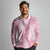 Pink Puakenikeni and Maile Lei Long Sleeve Polo Shirt Hawaiian Style Tribal Tapa Double Strand Lei