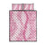 Pink Puakenikeni and Maile Lei Quilt Bed Set Hawaiian Style Tribal Tapa Double Strand Lei