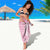 Pink Puakenikeni and Maile Lei Sarong Hawaiian Style Tribal Tapa Double Strand Lei
