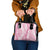 Pink Puakenikeni and Maile Lei Shoulder Handbag Hawaiian Style Tribal Tapa Double Strand Lei