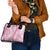 Pink Puakenikeni and Maile Lei Shoulder Handbag Hawaiian Style Tribal Tapa Double Strand Lei