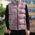 Pink Puakenikeni and Maile Lei Sleeveless Puffer Jacket Hawaiian Style Tribal Tapa Double Strand Lei - Polynesian Pride