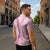 Pink Puakenikeni and Maile Lei Zipper Polo Shirt Hawaiian Style Tribal Tapa Double Strand Lei - Polynesian Pride