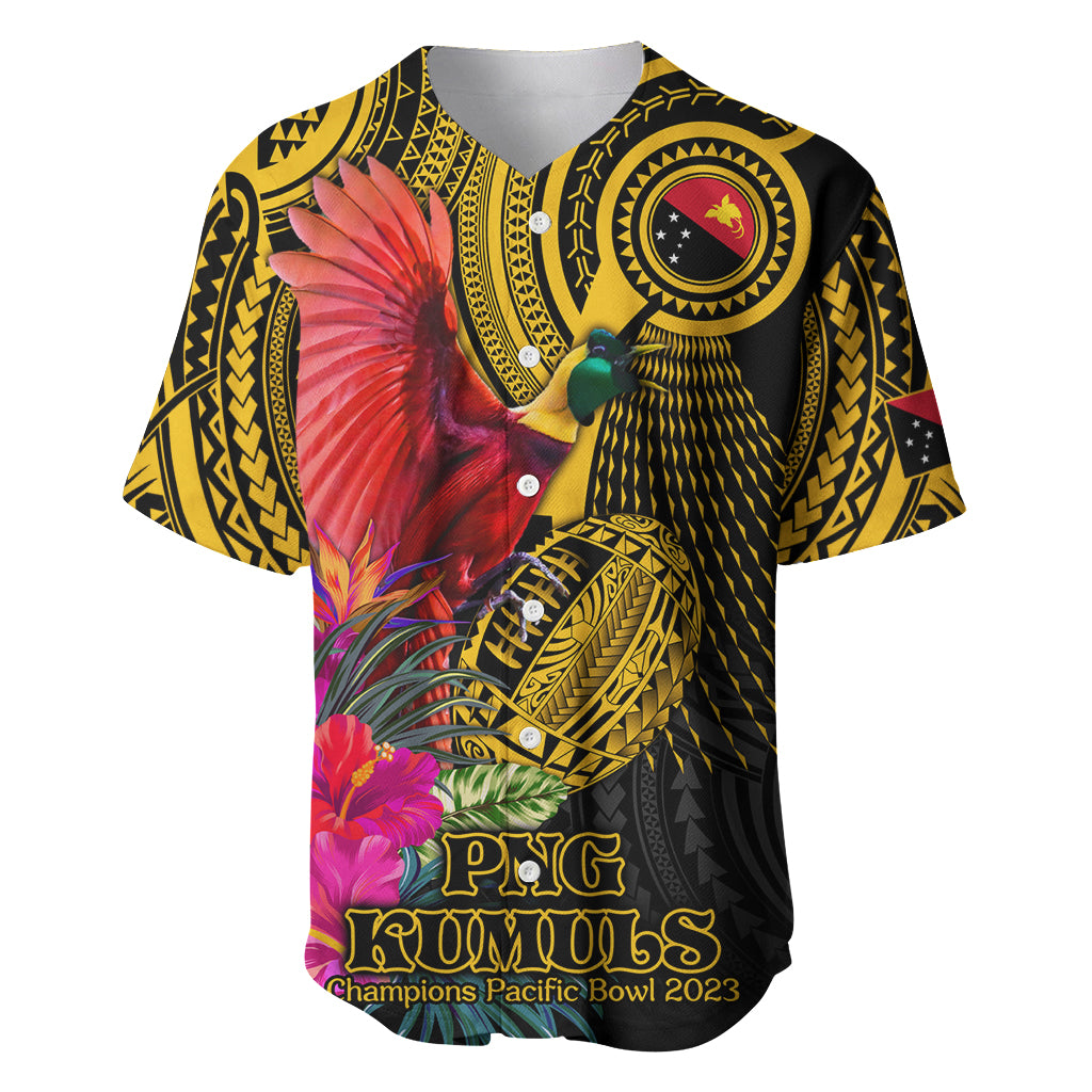 Personalised Papua New Guinea Rugby Baseball Jersey PNG Kumuls Champions Pacific Bowl LT9 Gold - Polynesian Pride
