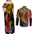 Personalised Papua New Guinea Rugby Couples Matching Off Shoulder Maxi Dress and Long Sleeve Button Shirt PNG Kumuls Champions Pacific Bowl LT9 - Polynesian Pride
