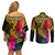 Personalised Papua New Guinea Rugby Couples Matching Off Shoulder Short Dress and Long Sleeve Button Shirt PNG Kumuls Champions Pacific Bowl LT9 - Polynesian Pride