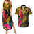 Personalised Papua New Guinea Rugby Couples Matching Summer Maxi Dress and Hawaiian Shirt PNG Kumuls Champions Pacific Bowl LT9 Gold - Polynesian Pride
