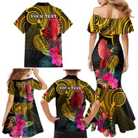 Personalised Papua New Guinea Rugby Family Matching Mermaid Dress and Hawaiian Shirt PNG Kumuls Champions Pacific Bowl LT9 - Polynesian Pride