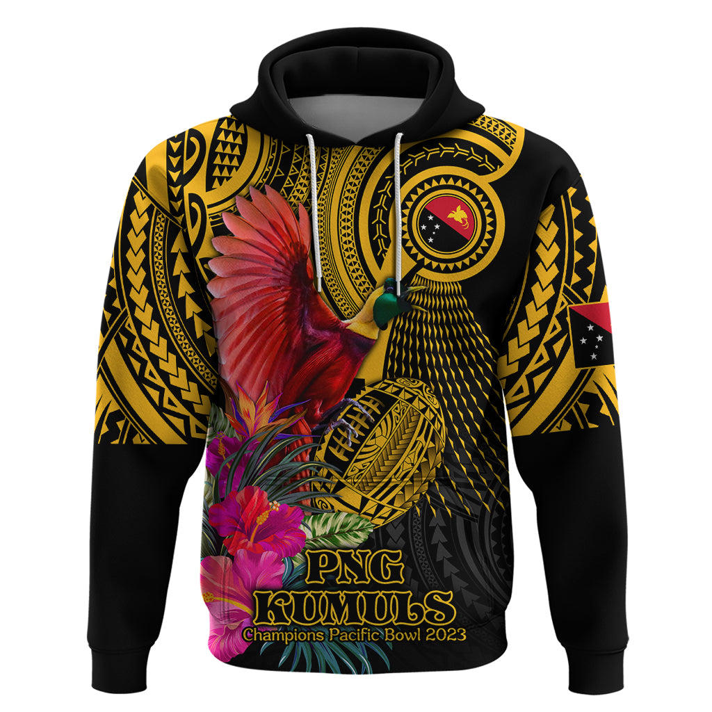 Personalised Papua New Guinea Rugby Hoodie PNG Kumuls Champions Pacific Bowl LT9 Gold - Polynesian Pride