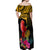 Personalised Papua New Guinea Rugby Off Shoulder Maxi Dress PNG Kumuls Champions Pacific Bowl LT9 - Polynesian Pride
