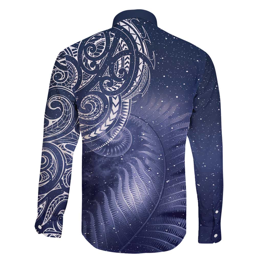 New Zealand Galaxy Fern Family Matching Short Sleeve Bodycon Dress and Hawaiian Shirt LT9 - Polynesian Pride