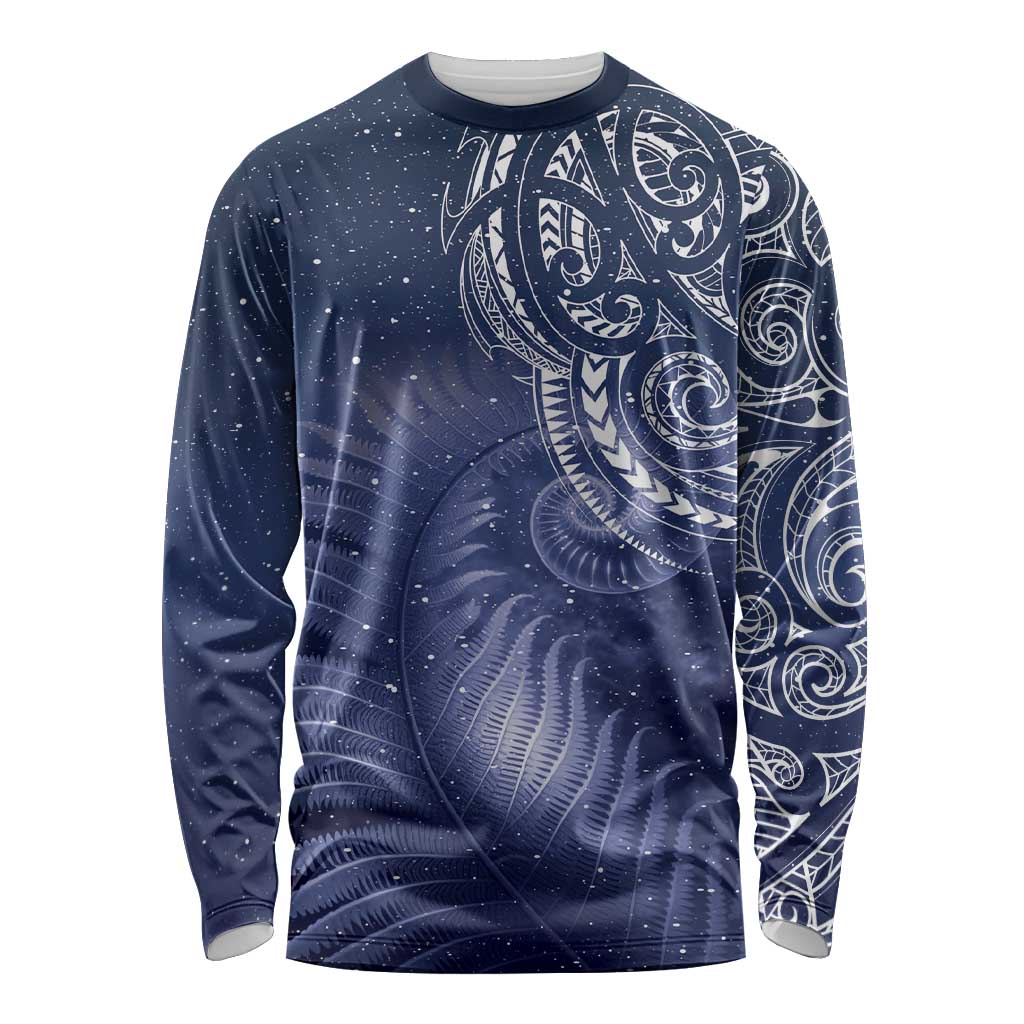 New Zealand Galaxy Fern Long Sleeve Shirt LT9 Unisex Galaxy - Polynesian Pride