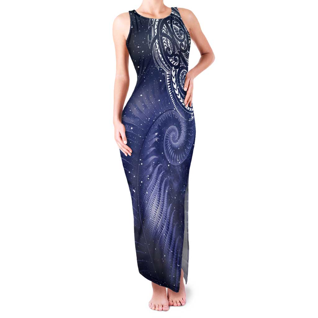 New Zealand Galaxy Fern Tank Maxi Dress LT9 Women Galaxy - Polynesian Pride