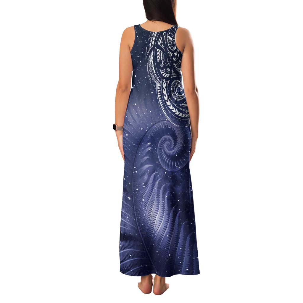 New Zealand Galaxy Fern Tank Maxi Dress LT9 - Polynesian Pride