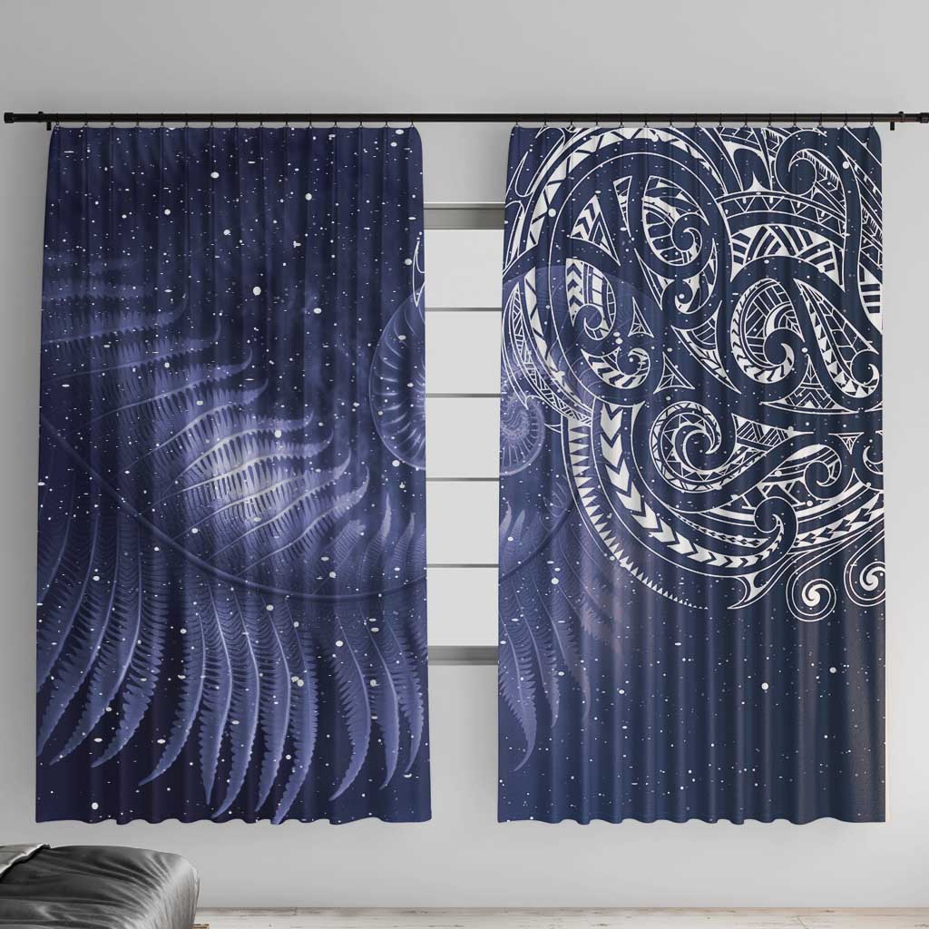 New Zealand Galaxy Fern Window Curtain LT9 With Hooks Galaxy - Polynesian Pride