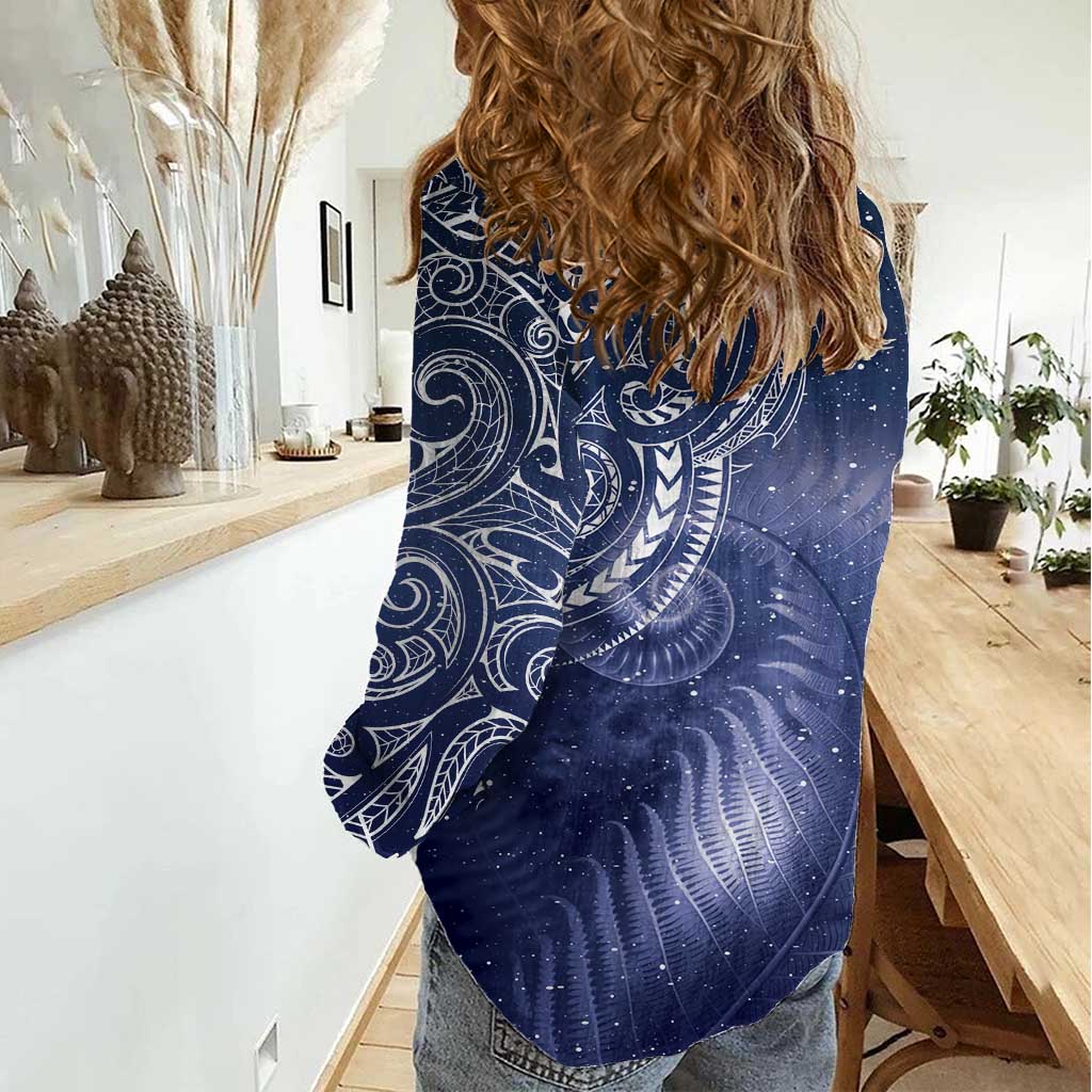 New Zealand Galaxy Fern Women Casual Shirt