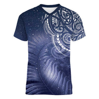 New Zealand Galaxy Fern Women V-Neck T-Shirt
