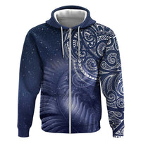 New Zealand Galaxy Fern Zip Hoodie LT9 Zip Hoodie Galaxy - Polynesian Pride