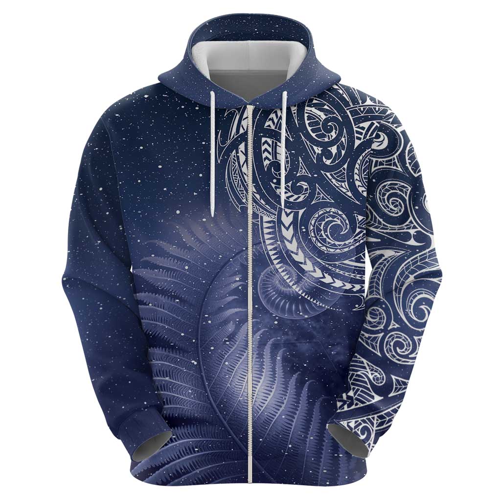 New Zealand Galaxy Fern Zip Hoodie LT9 - Polynesian Pride