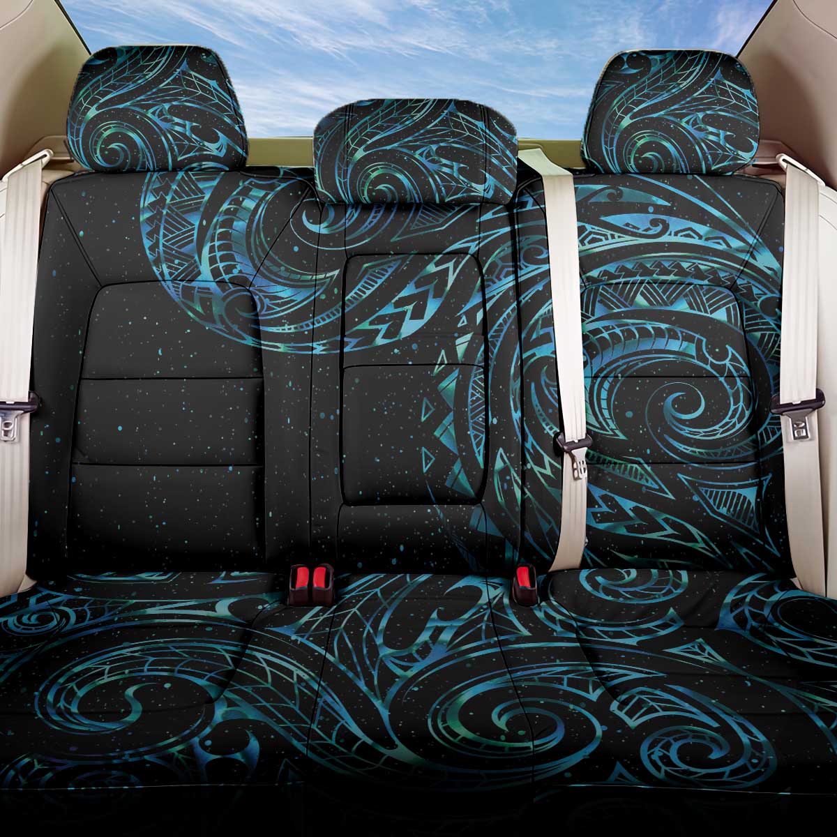New Zealand Tribal Tattoo Back Car Seat Cover With Matariki Art LT9 One Size Galaxy - Polynesian Pride