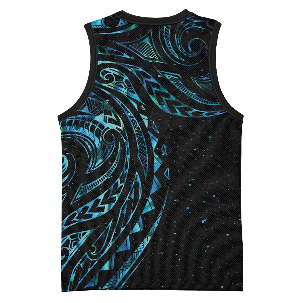 New Zealand Matariki Basketball Jersey Galaxy Maori Tribal Tattoo - Polynesian Pride
