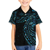 New Zealand Tribal Tattoo Family Matching Long Sleeve Bodycon Dress and Hawaiian Shirt With Matariki Art